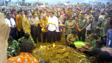 Presiden Joko Widodo Melawat ke Wamena, Warga Papua Sambut Riang